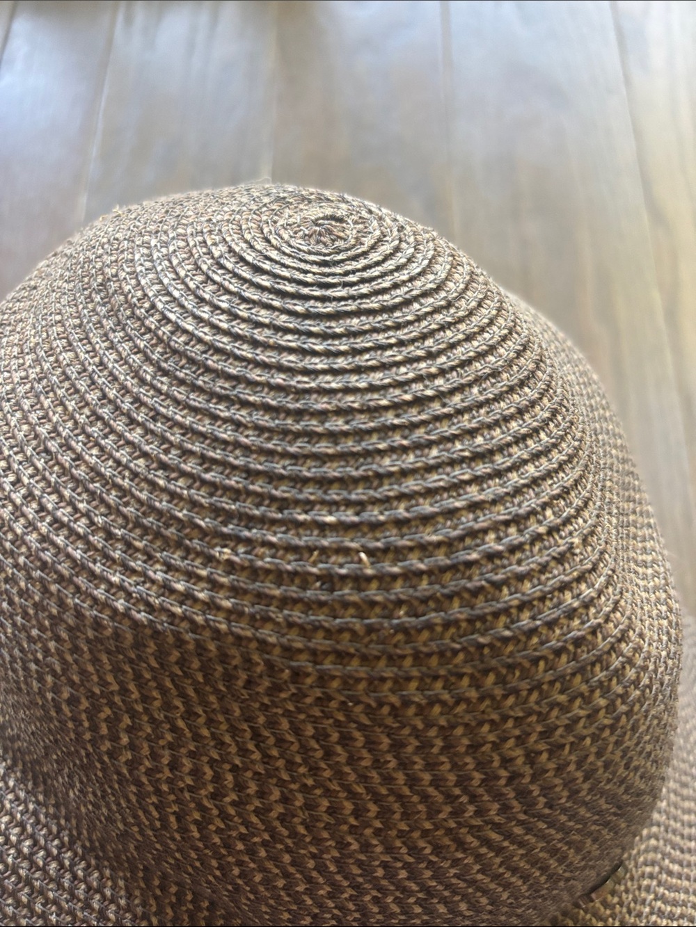 Eric javitz brown woven straw packable hat size large (rubbed off tag) - Picture 12 of 14